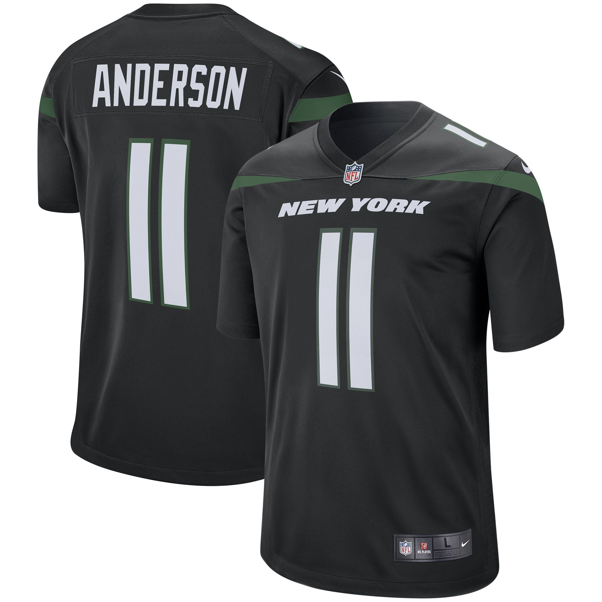 Men New York Jets #11 Robby Anderson Nike Black Game NFL Jersey